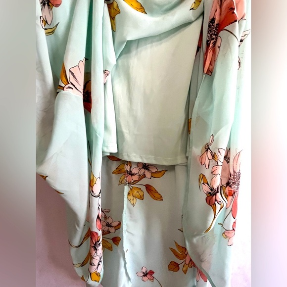 Yarn & Sea Teal Chiffon Lined Hi-Low Fairy Coquette Garden Dress Women’s Size M - Picture 4 of 6